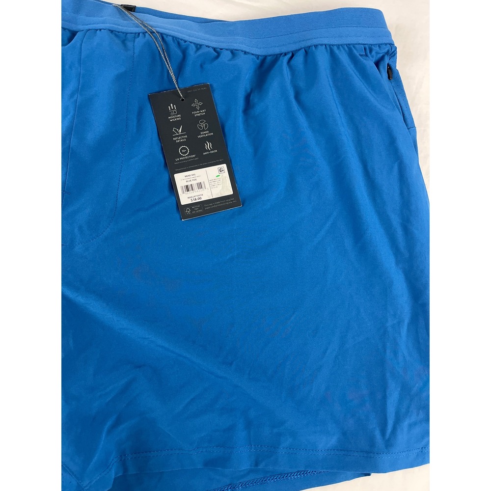 VRST Mens XXL Blue Tide 5 Accelera Running Shorts Relaxed Fit‎ Moisture Wicking